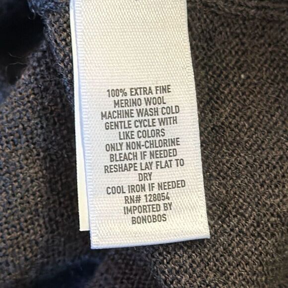 Bonobos Mens Brown Extra Fine Merino Wool Slim Fit Long Sleeve Sweater size L - Picture 5 of 6